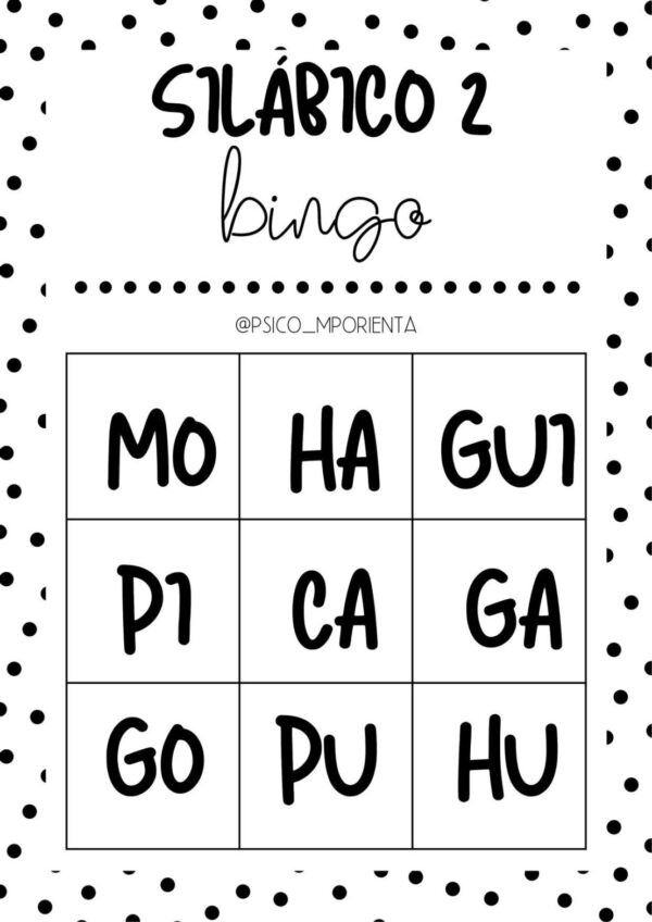 BINGO SILÁBICO Aula en Juego