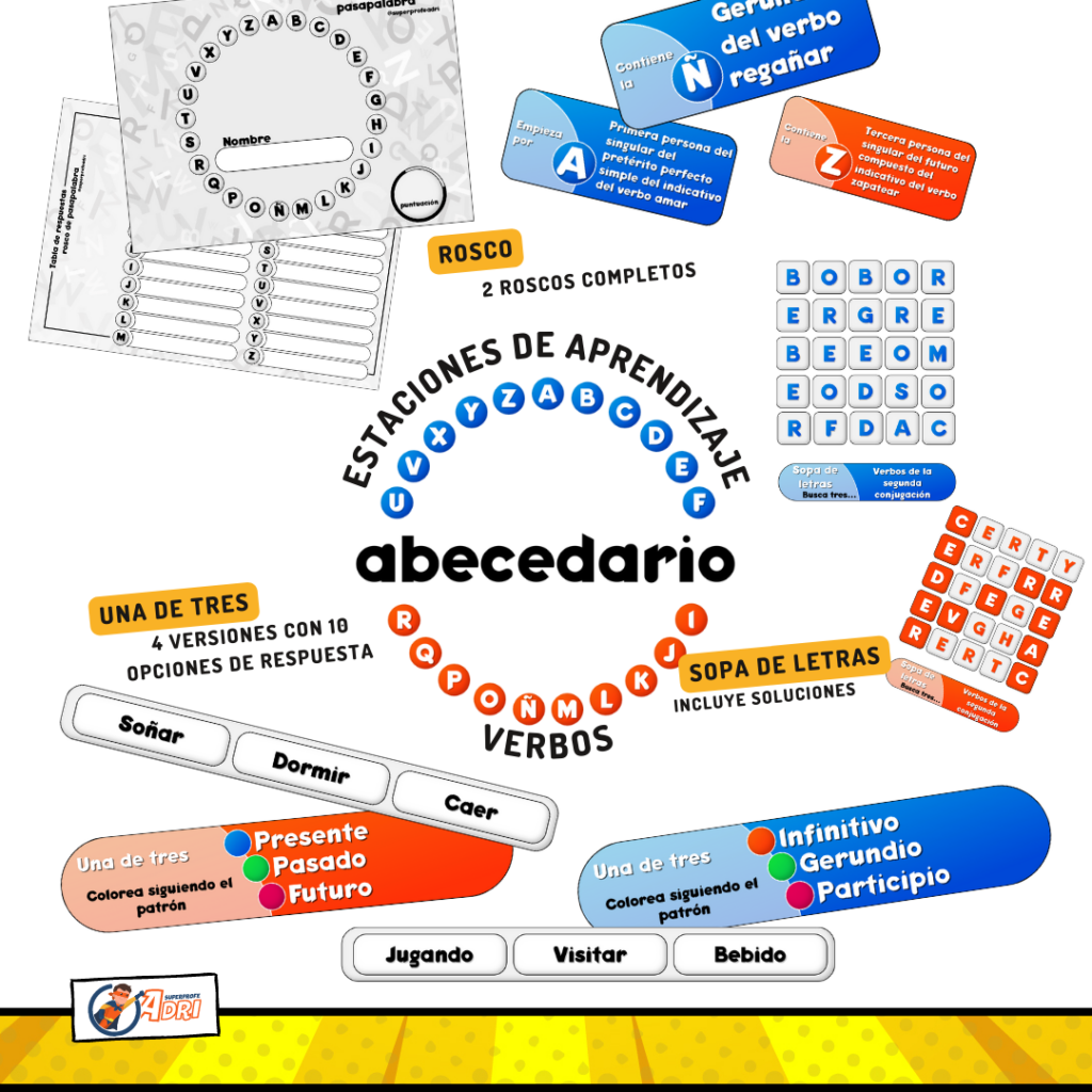 Abecedario Estación De Aprendizaje Verbos Aula En Juego Abecedario Estación De Aprendizaje Verbos Aula En Juego