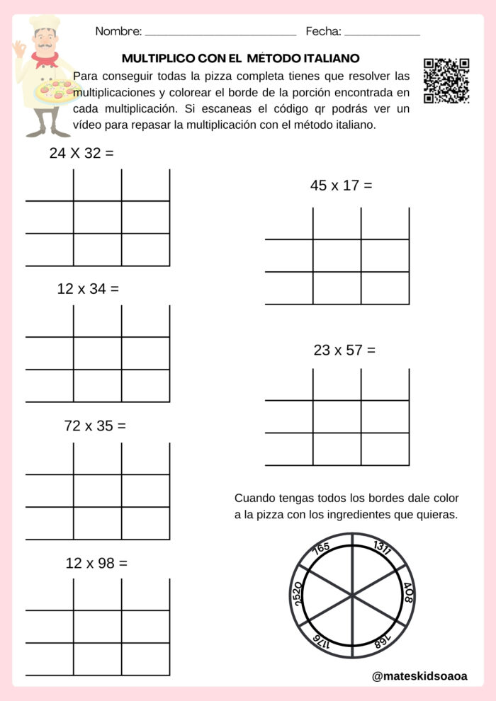 Multiplicación Método Italiano (algoritmo OAOA)