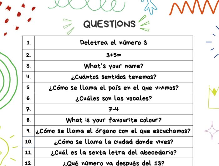 Jenga - Repaso 1ºPrimaria