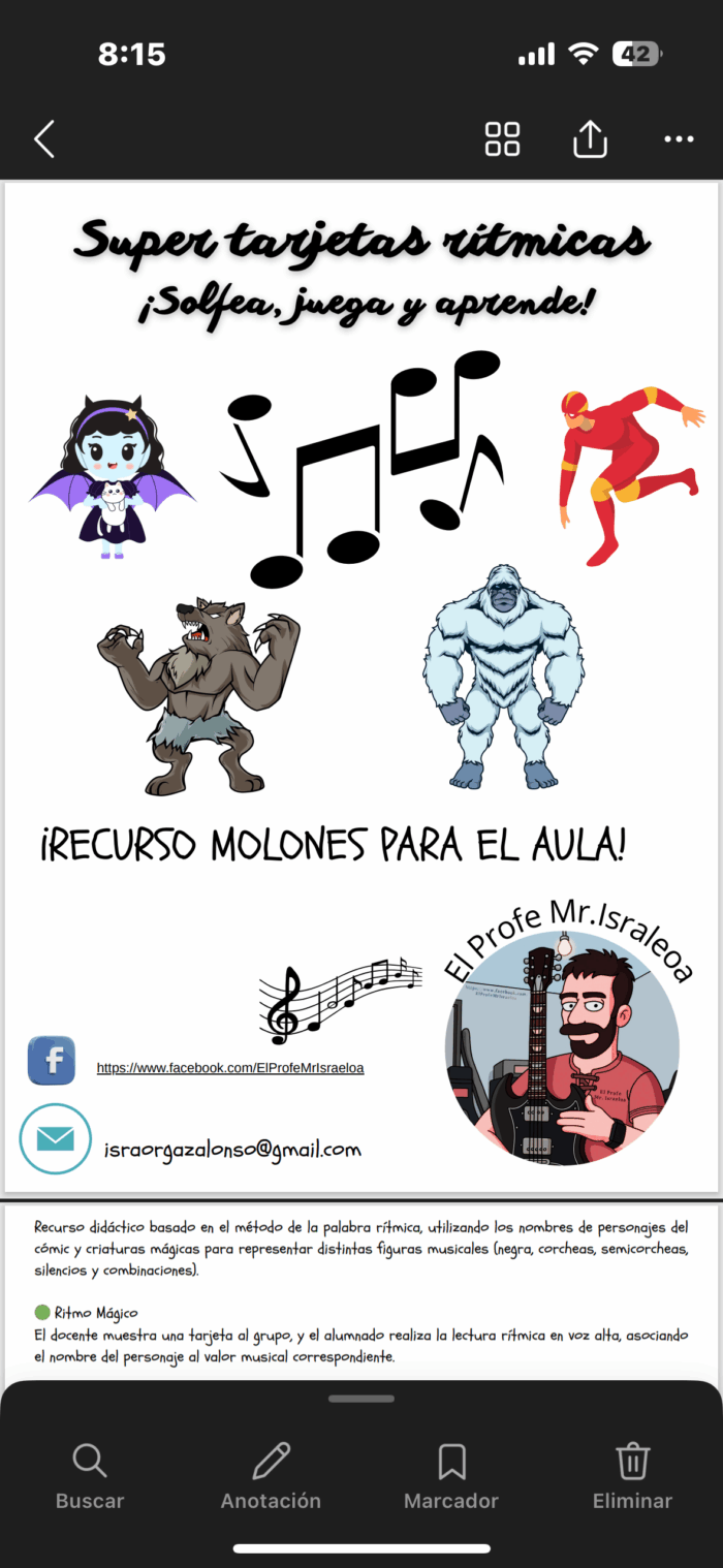 Tarjetas del poder rítmico