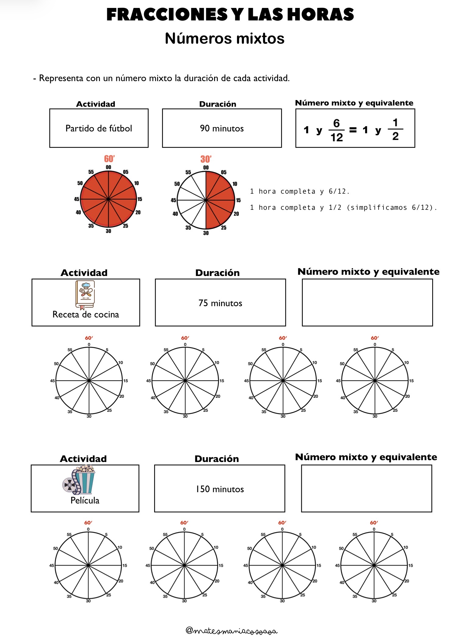Mini dossier fracciones impropias y números mixtos